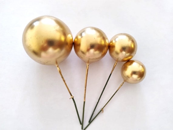 Mini Balls cake topper birthday Gold cake accessories