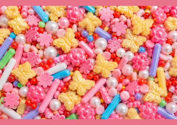 Pastel Butterfly Edible Sprinkles Mix Cake Decoration Blend Cupcake Toppers Baking Confetti Pearl Dessert Fancy Sweet Treat Decor HALAL