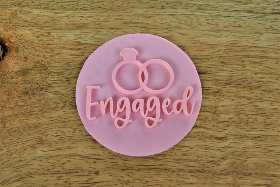 Engaged fondant stamp embosser Icing cupcake topper embosser Engaged Cookie stamp decoration Fondant embosser tool pattern press