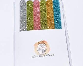 Bâtons de popsicle scintillants Décorations de gâteau Fêtes d'anniversaire Pack d'activités scolaires Ensemble scintillant multicolore