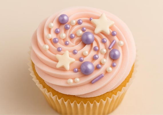 Lilac Edible Sprinkle Mix for Cake Cupcake Bakery Decoration 50g Star Pearls for Hen Party Baby Shower Bachelorette Theme Desserts HALAL