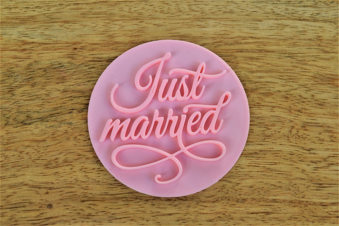 Just Married Cookie Stamp Embosser Weeding Icing Embosser Etsy