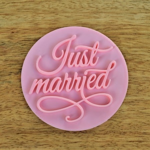 Just Married cookie stamp embosser, weeding icing embosser, fondant stamp embosser, sweet making boxes and cupcake decoration