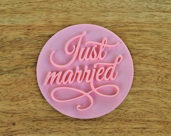 Just Married cookie stamp embosser, weeding icing embosser, fondant stamp embosser, sweet making boxes and cupcake decoration