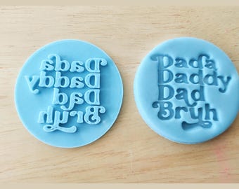 Fathers Day Fondant Stamp, Funny Bruh Biscuit Embosser, Dad Cupcake Topper Decoration, 3D Printed Cake Stamp, Sugarcraft Baking Tool