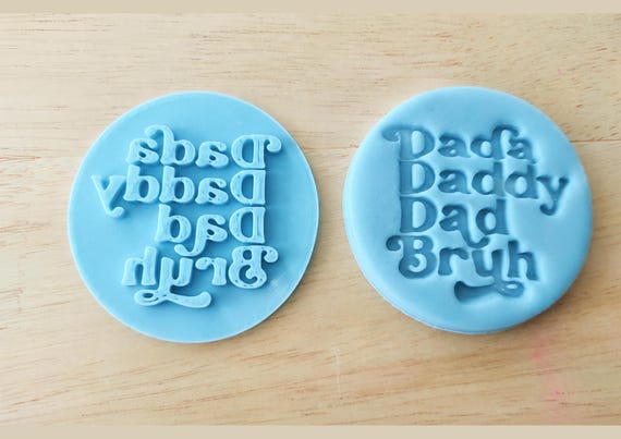 Fathers Day Fondant Stamp, Funny Bruh Biscuit Embosser, Dad Cupcake Topper Decoration, 3D Printed Cake Stamp, Sugarcraft Baking Tool