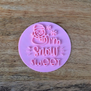Snow fondant stamp embosser perfect to use as cupcake and sweet boxes Christmas topper