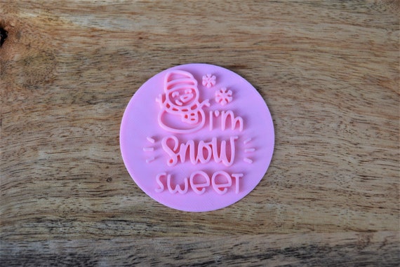 Snow fondant stamp embosser perfect to use as cupcake and sweet boxes Christmas topper