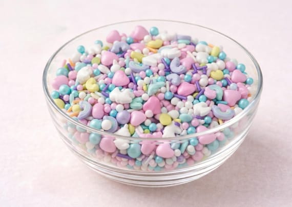 Unicorn Rainbow Edible Sprinkles Mix for Cake Cupcake Decoration Magical Bakery Dessert Toppers 50g Bag Pastel Party Accents HALAL