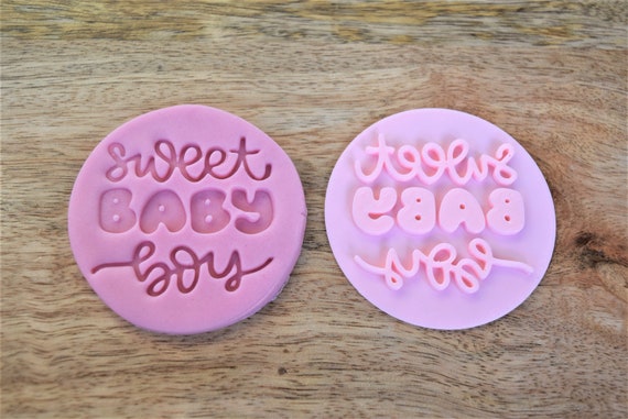 Baby boy cookie embosser topper cupcake Stamp decoration tool topper design embossing pattern fondant embosser decoration template