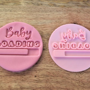 Baby loading cookie stamp, cupcake edible decoration with fondant stamp perfect for cake decoration, baby shower cookie stamp