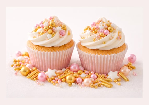 Edible Sprinkles Mix Pink Gold White Sugar Pearls Stars Cake Cupcake Decoration Baking Topping Party Dessert Supplies HALAL