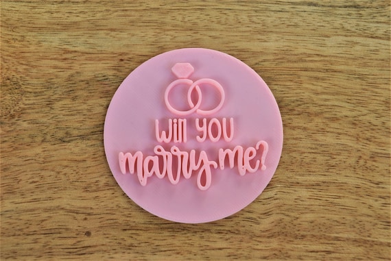 Engaged cookie stamp proposal fondant stamp bridal shower cupcake stamp Icing cupcake topper embosser Fondant decoration stamp Cupcake