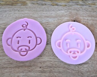 Baby silhouette cookie stamp, cupcake edible decoration with fondant stamp perfect for cake decoration, baby shower cookie stamp