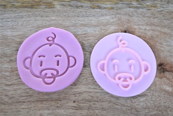 Baby silhouette cookie stamp, cupcake edible decoration with fondant stamp perfect for cake decoration, baby shower cookie stamp
