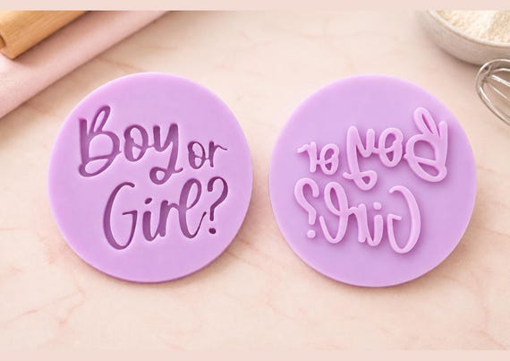 Boy or Girl cookie embosser Cookie Stamp  cupcake fondant embosser decoration