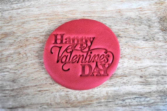 Happy Valentines Fondant Stamp Embosser Cookie Decoration Baking Tools Edible Cupcake Decor Topper Cake Sign Baking Party Supplies