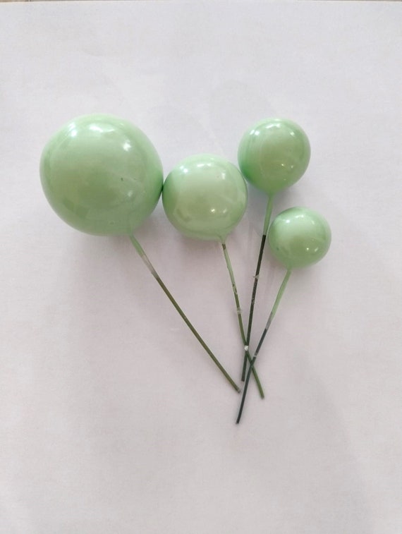 Mini Ball Cake Topper Set Light Green Multi-Size Balls Cake Decoration balls Cake Accessories Birthdays  Parties cake
