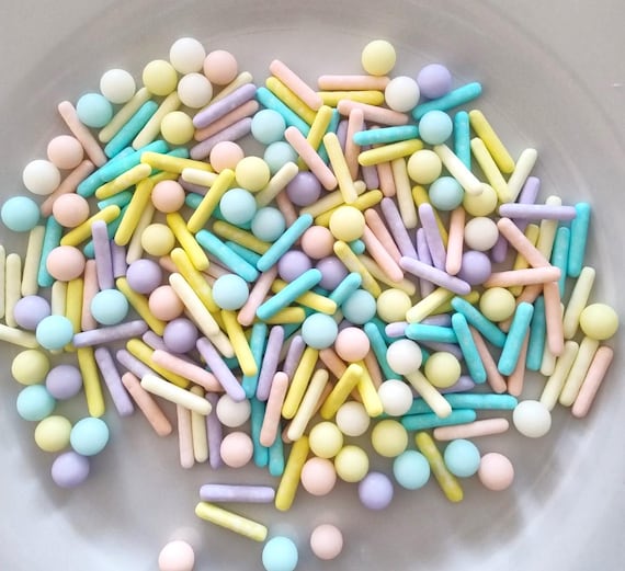 Pastel Edible Sprinkles Mix Cake Cupcake Cookie Decorating Baking Toppers Birthday Party Baby Shower Candy Confetti Dessert Decoration HALAL