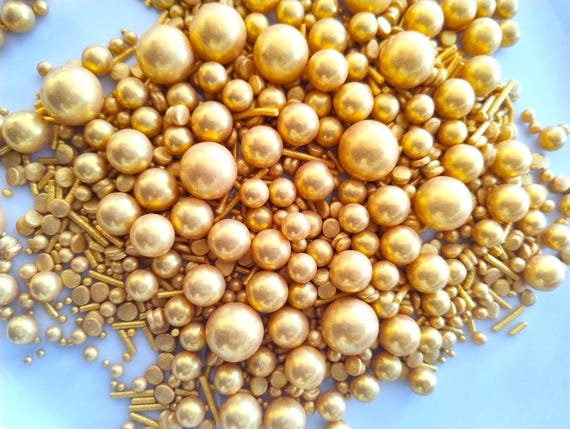 Edible Sprinkles Shiny Metallic Cake Cupcake Cookie Toppers Luxury Dessert Decoration Wedding Birthday Baking Pearls Gourmet Party Supplies