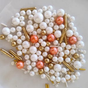 Decorazione commestibile per torte, granella di zucchero, perline di zucchero, topper commestibile per cupcake, topper per biscotti, decorazioni per compleanni, matrimoni, baby shower, dessert, 50 g HALAL