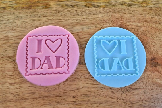 I love Dad fondant stamp embosser perfect for cookie and sweets box decoration, father's day cupcake stamp