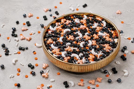 Halloween Sprinkles | Halloween Cake Decorations | Edible Cake Sprinkles | Cupcake Sprinkles | Cookie Sprinkles | Cake Decor Mix  50 HALAL