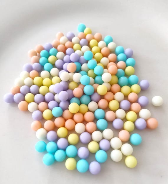 Pastel Rainbow Sprinkles Edible Candy Balls Cake Cupcake Cookie Decorations Birthday Baby Shower Baking Supplies