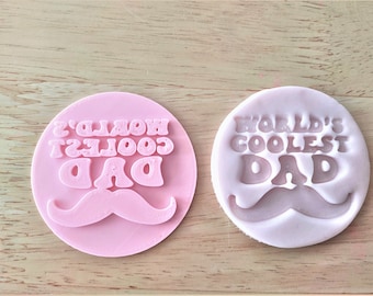 Coolest dad fondant embosser, father's day cupcake icing topper stamp perfect for the cake and sweet decoration