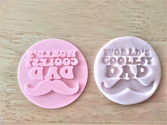 Coolest dad fondant embosser, father's day cupcake icing topper stamp perfect for the cake and sweet decoration