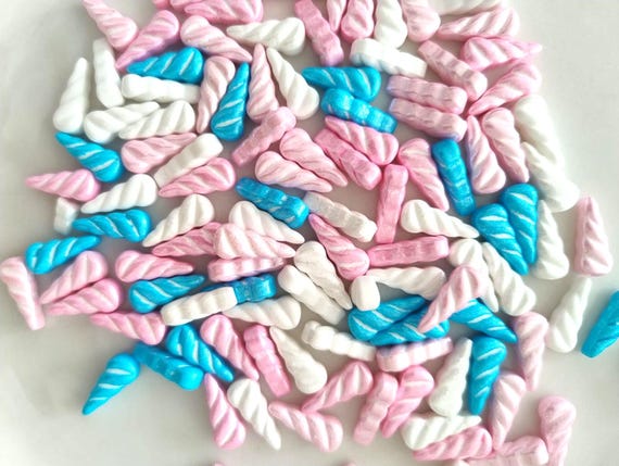 Unicorn Horn Edible Sprinkles Pastel Cake Cupcake Cookie Decorations Pink Blue White 50g Party Mix Kids Birthday HALAL
