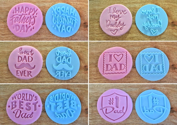 Fathers day cookie fondant stamp embosser perfect for cupcake and sweet boxes fondant stamp toppers