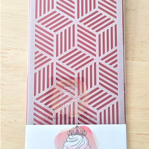 Geometric cake stencil pattern perfect for the cake decoration, Mylar 190 reusable plastic, cake stencil, geometric reusable stencil