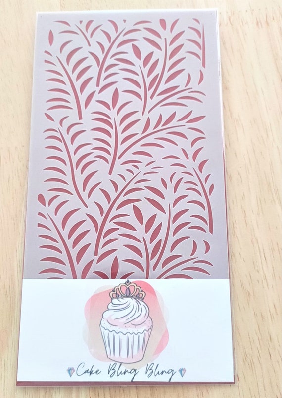 Leave stencil, cake leave pattern, cake decoration, Mylar 190 reusable plastic, cake stencil, geometric reusable stencil, wedding stencil