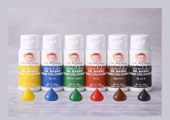 Oil Based Food Colouring Set  6 Colours for Buttercream Chocolate & Baking