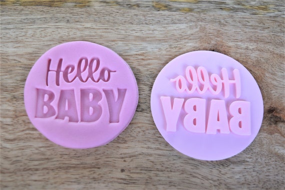 Gender review baby cookie stamp topper fondant embosser baby shower cupcake decoration embosser impression tool topper embossing pattern
