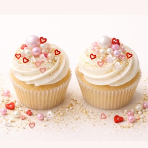 Red Heart Mix Edible Sprinkles Cake Decoration Valentines Day Cupcake Toppers Baking Confetti Wedding Dessert Topping Birthday Party HALAL