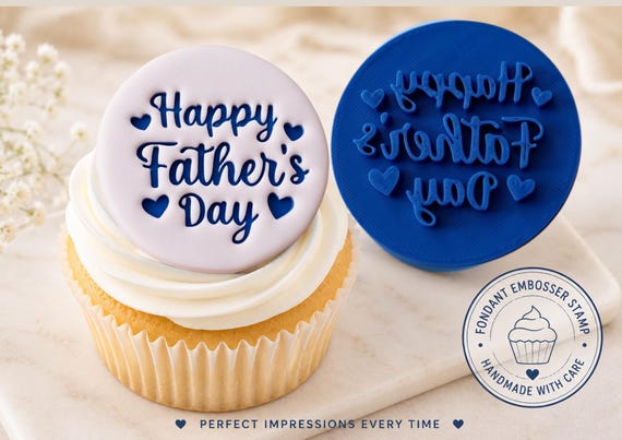 Happy Father Day embosser, cookie icing stamp, fondant embosser, cupcake icing topper decoration, sweet box stamp decor