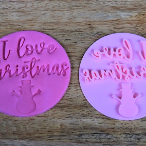 I love Christmas cookie fondant stamp embosser decoration, Christmas icing decoration, Christmas cookie stamp
