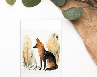 Maned Wolf Postcard: Magical Watercolor Animals (Blank, 4x6")