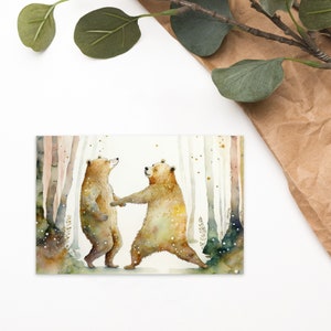 Cartolina "Dancing Bears" - Cartolina "Watercolor Bear" - Forest Disco Dance