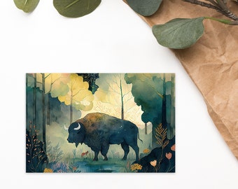 Bison Postkarte - Buffalo Bull Postkarte - Taurus Kids Mailer