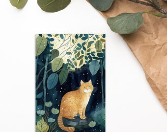 Cartolina Gatto Rosso - Gattino Gatto Soriano Arancione - Cartoline Animali della Giungla