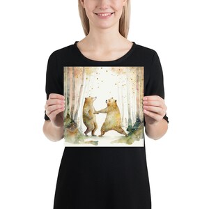 Dancing Bears Poster Print - Animal Bear Wall Art - Forest Disco Dance