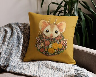 Coussin pour souris Art nouveau - Lin jaune, inspiré de la nature