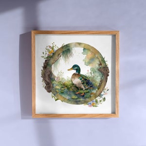 Mallard Duck Poster Print - Bird Wildlife Wall Art - Wild Duck Illustration