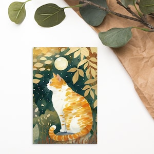 Carte postale chat tigré roux et blanc - Carte postale chaton orange