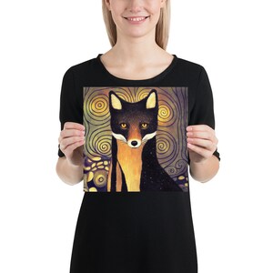 Black Fox Poster Print - Animal Wildlife Wall Art - Melanistic Fox By Cosmic Honk