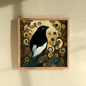 Magpie Wall Art Print: Colorful Bird Illustration (Digital Download)