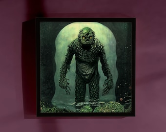 Poster Créature du lagon noir - oeuvre d'art vintage monstre des marais